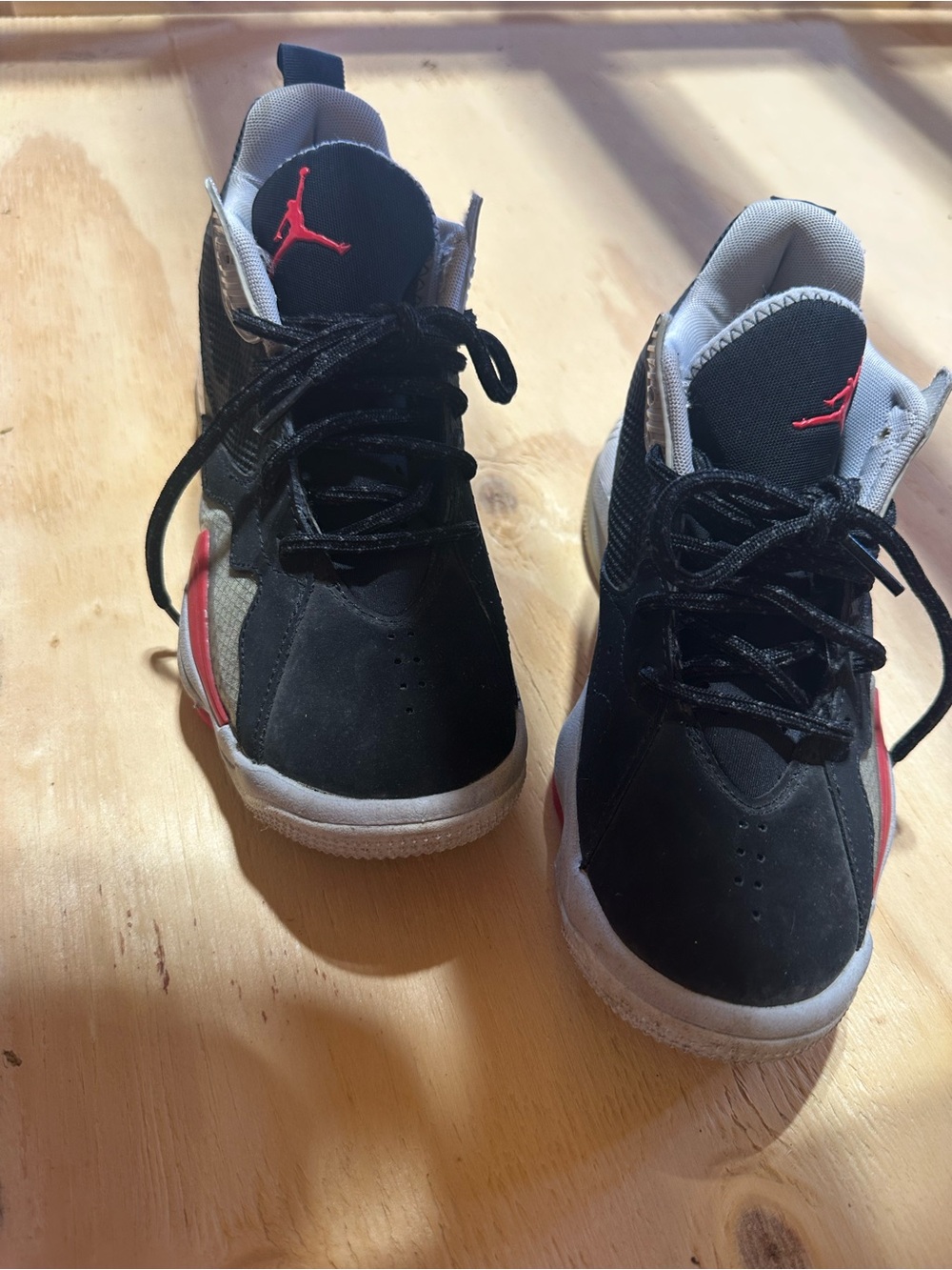 Jordan Kids' Black and Red High-Top Sneakers